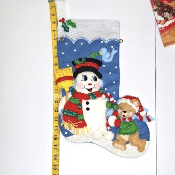 🧵Completed🧵🪡Bucilla Vintage Felt Stocking - Picture 8 of 8